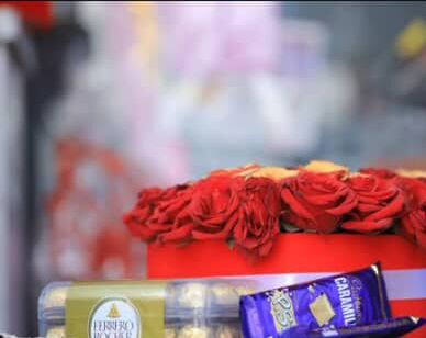 Flower Bouquet with Chocolate Bar